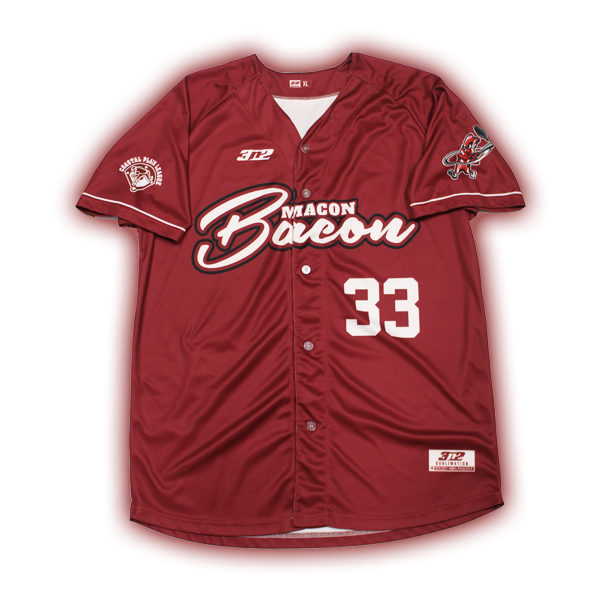 YOUTH Custom Authentic Alternate Maroon Jersey Macon Bacon Baseball