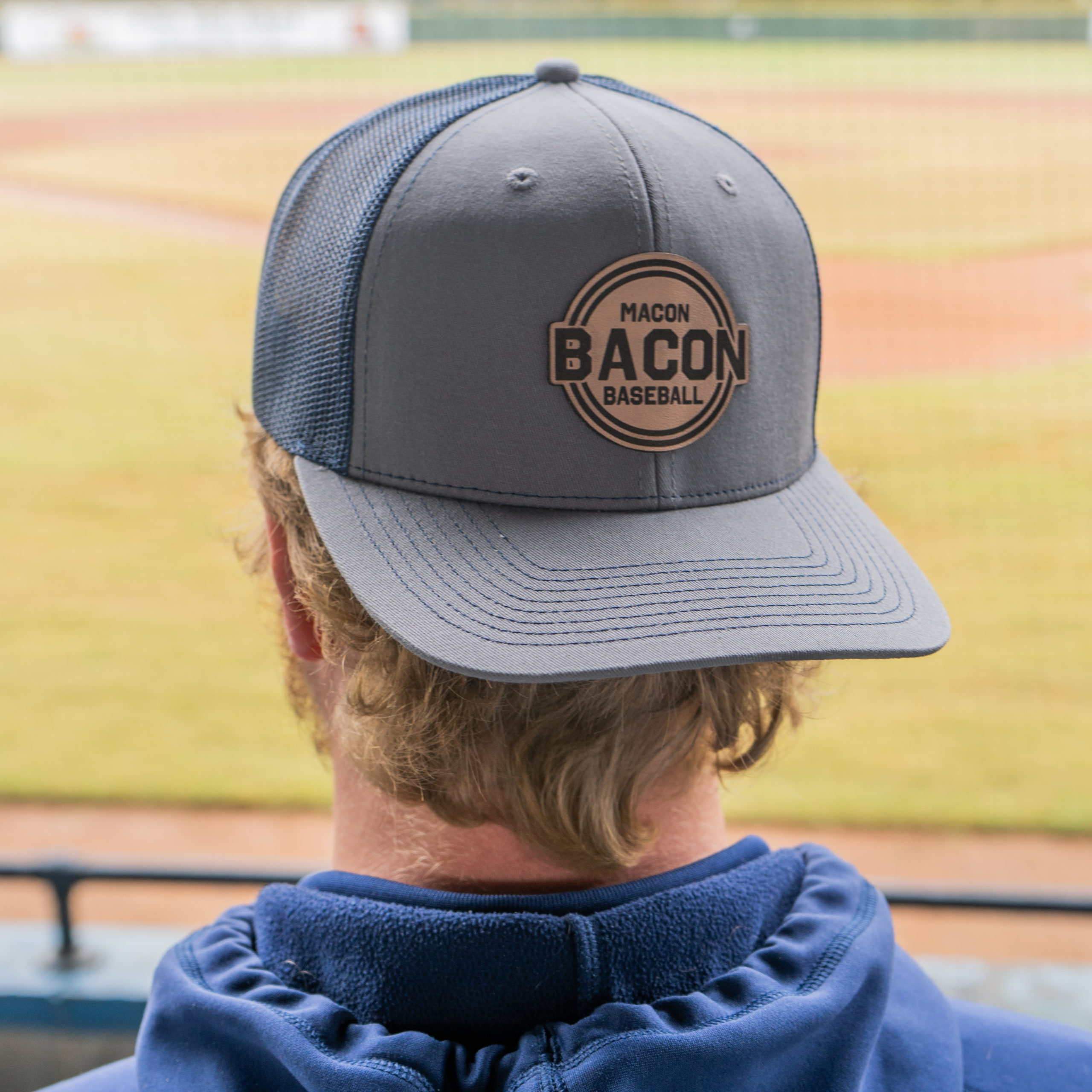 Macon Bacon Leather Patch Trucker Hat